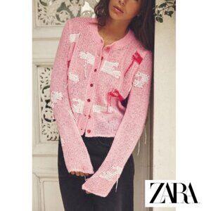 RARE Zara Sweaters | Zara Knit Jacquard Cardigan Size Small
